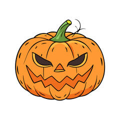 scary pumpkin face vector icon, scary pumpkin face vector illustration - simple illustration of scary pumpkin face, perfect for logos and icons scary pumpkin face
