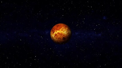 3d venus surface planet zoom out space with star