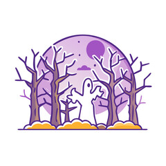 spooky forest vector icon, spooky forest vector illustration - simple illustration of spooky forest, perfect for logos and icons spooky forest