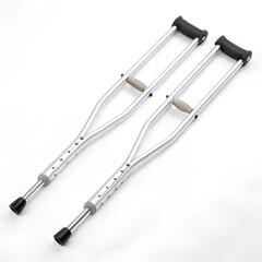 aluminum-crutches-with-rubber-tips-on-white-background