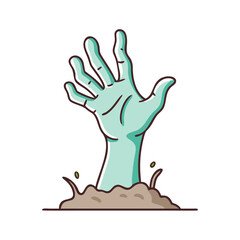 zombie hand rising from ground icon, zombie hand rising from ground vector.