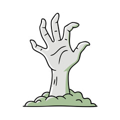 zombie hand rising from ground icon, zombie hand rising from ground vector,