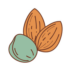 almonds vector icon, almonds vector illustration - simple illustration of almonds, perfect for logos and icons almonds