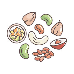 nuts and seeds vector icon, nuts and seeds vector illustration - simple illustration of nuts and seeds, perfect for logos and icons nuts and seeds