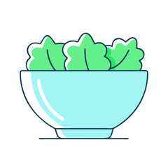 salad bowl vector icon, salad bowl vector illustration - simple illustration of salad bowl, perfect for logos and icons salad bowl