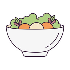 salad bowl vector icon, salad bowl vector illustration - simple illustration of salad bowl, perfect for logos and icons salad bowl