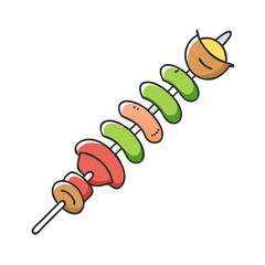 vegan bbq skewer vector icon, vegan bbq skewer vector illustration - simple illustration of vegan bbq skewer, perfect for logos and icons vegan bbq skewer
