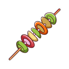 vegan bbq skewer vector icon, vegan bbq skewer vector illustration - simple illustration of vegan bbq skewer, perfect for logos and icons vegan bbq skewer