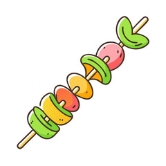 vegan bbq skewer vector icon, vegan bbq skewer vector illustration - simple illustration of vegan bbq skewer, perfect for logos and icons vegan bbq skewer
