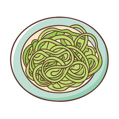 Obraz premium zucchini noodles vector icon, zucchini noodles vector illustration - simple illustration of zucchini noodles, perfect for logos and icons zucchini noodles