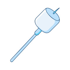 marshmallow on a stick vector icon, marshmallow on a stick vector illustration - simple illustration of marshmallow on a stick, perfect for logos and iconsmarshmallow on a stick