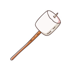 marshmallow on a stick vector icon, marshmallow on a stick vector illustration - simple illustration of marshmallow on a stick, perfect for logos and iconsmarshmallow on a stick