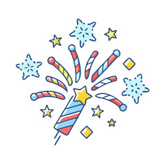 popping fireworks vector icon, popping fireworks vector illustration - simple illustration of popping fireworks, perfect for logos and iconspopping fireworks
