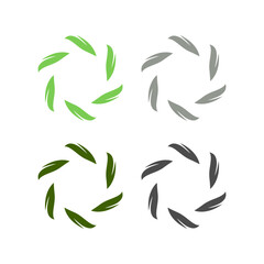 Natural Spring Leaves Sign Symbol Logo isolated on White Vector