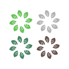 Natural Spring Leaves Sign Symbol Logo isolated on White Vector
