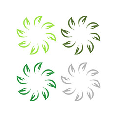 Natural Spring Leaves Sign Symbol Logo isolated on White Vector