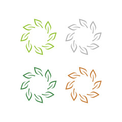 Natural Spring Leaves Sign Symbol Logo isolated on White Vector