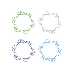 Natural Spring Leaves Sign Symbol Logo isolated on White Vector