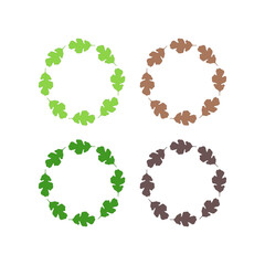 Natural Spring Leaves Sign Symbol Logo isolated on White Vector