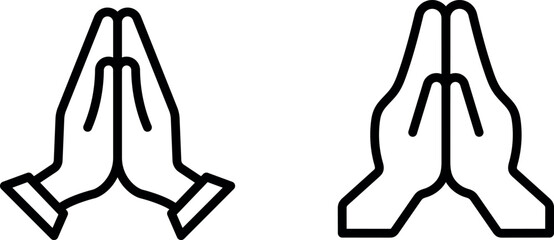 Prayer and Respect Vector Icon Set: Spiritual and Reverent Designs