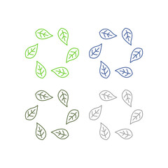 Natural Spring Leaves Sign Symbol Logo isolated on White Vector