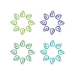 Natural Spring Leaves Sign Symbol Logo isolated on White Vector