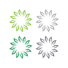 Natural Spring Leaves Sign Symbol Logo isolated on White Vector
