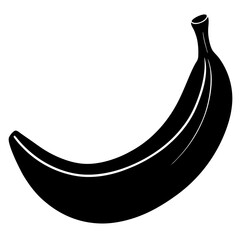 Minimal Banana Silhouette on White