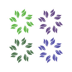 Natural Spring Leaves Sign Symbol Logo isolated on White Vector