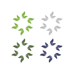 Natural Spring Leaves Sign Symbol Logo isolated on White Vector