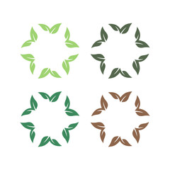 Natural Spring Leaves Sign Symbol Logo isolated on White Vector