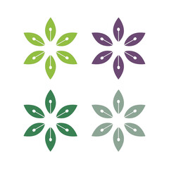 Natural Spring Leaves Sign Symbol Logo isolated on White Vector