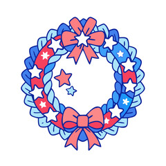 patriotic wreath vector icon, patriotic wreath vector illustration - simple illustration of patriotic wreath, perfect for logos and icons patriotic wreath