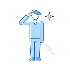 saluting vector icon, saluting vector illustration - simple illustration of saluting, perfect for logos and icons saluting