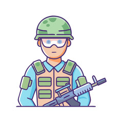 soldier vector icon, soldier vector illustration - simple illustration of soldier, perfect for logos and icons soldier
