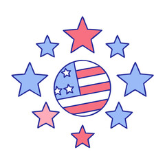 Obraz premium stars and stripes vector icon, stars and stripes vector illustration - simple illustration of stars and stripes, perfect for logos and icons stars and stripes