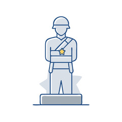 statue of a soldier vector icon, statue of a soldier vector illustration - simple illustration of statue of a soldier, perfect for logos and icons statue of a soldier