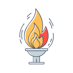 eternal flame vector icon, eternal flame vector illustration - simple illustration of eternal flame, perfect for logos and icons eternal flame