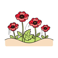 flanders field with poppies vector icon, flanders field with poppies vector illustration - simple illustration of flanders field with poppies, perfect for logos and icons flanders field with poppies