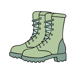 military boots vector icon, military boots vector illustration - simple illustration of military boots, perfect for logos and icons military boots