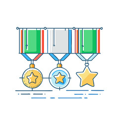 military medals on a ribbon vector icon, military medals on a ribbon vector illustration - simple illustration of military medals on a ribbon, perfect for logos and icons military medals on a ribbon