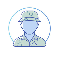 soldier s silhouette vector icon, soldier s silhouette vector illustration - simple illustration of soldier s silhouette, perfect for logos and icons soldier s silhouette