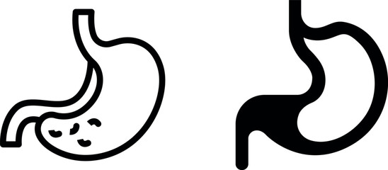 Stomach Vector Icon Set: Anatomical and Medical Designs