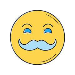 happy face with mustache vector icon, happy face with mustache vector illustration - simple illustration of happy face with mustache, perfect for logos and iconshappy face with mustache