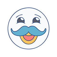 happy face with mustache vector icon, happy face with mustache vector illustration - simple illustration of happy face with mustache, perfect for logos and iconshappy face with mustache