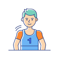male athlete vector icon, male athlete vector illustration - simple illustration of male athlete, perfect for logos and iconsmale athlete