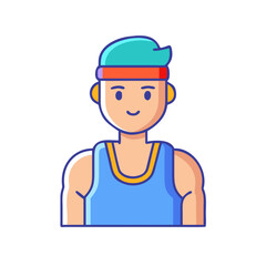 male athlete vector icon, male athlete vector illustration - simple illustration of male athlete, perfect for logos and iconsmale athlete