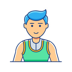 male athlete vector icon, male athlete vector illustration - simple illustration of male athlete, perfect for logos and iconsmale athlete