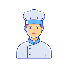 male chef or cooking vector icon, male chef or cooking vector illustration - simple illustration of male chef or cooking, perfect for logos and iconsmale chef or cooking