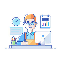 man at work vector icon, man at work vector illustration - simple illustration of man at work, perfect for logos and iconsman at work